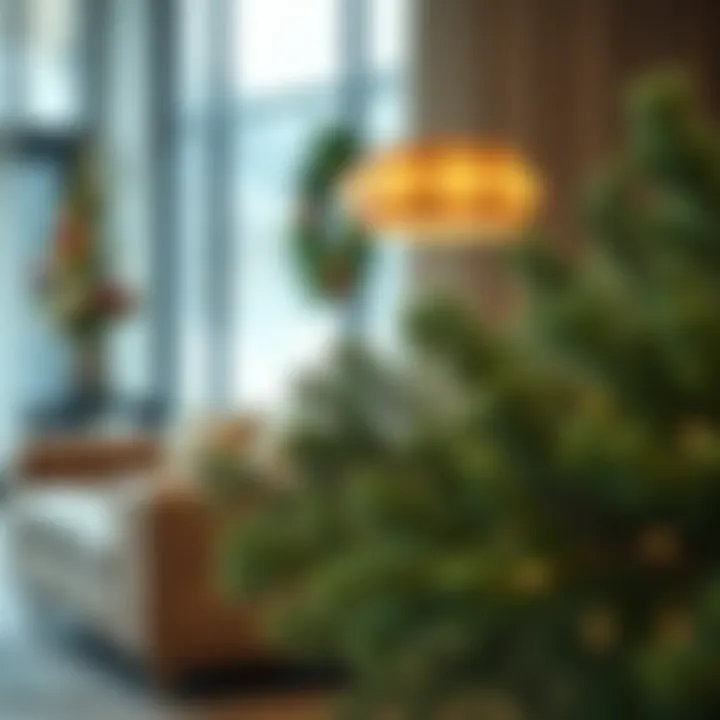 Modern Decor Featuring Artificial Pine Boughs Elegant arrangement of artificial pine boughs used in modern decor settings