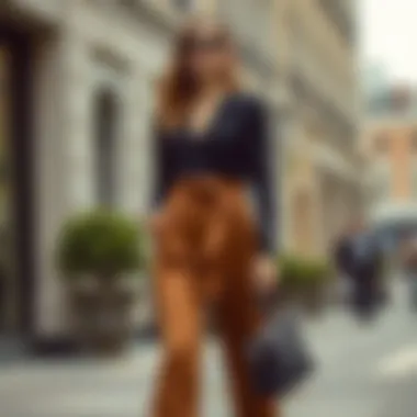 Fashion-forward outfit ideas featuring belted paperbag pants for different occasions