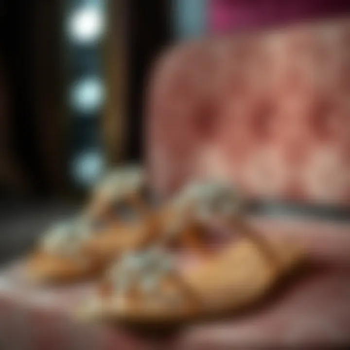 Glamorous Flat Sandals with Crystal Embellishments Glamorous flat sandals adorned with crystals