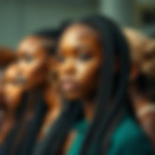 Artistic representation of braided wig styles