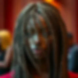 Intricate braided wig showcasing diverse textures