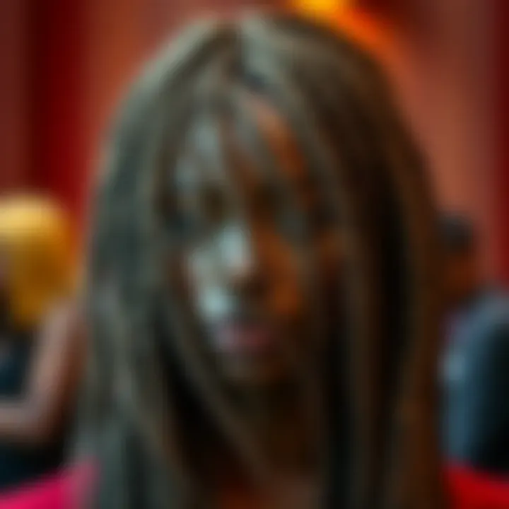 Intricate braided wig showcasing diverse textures