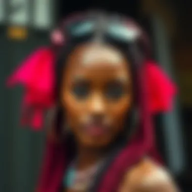 Stylish braided wig adorned with accessories for personal expression