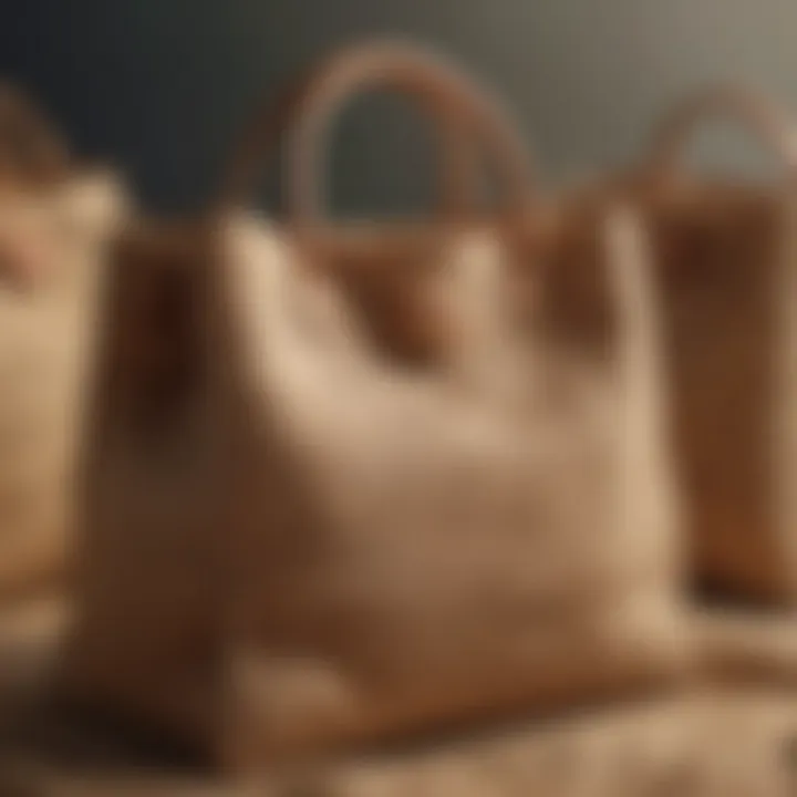 Elegant burlap bag showcasing texture and craftsmanship