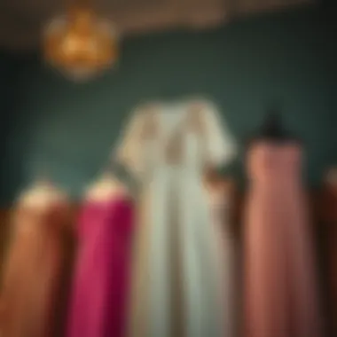 Elegant styles of charmeuse nightgowns displayed