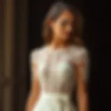 Elegant white dress with intricate lace detailing