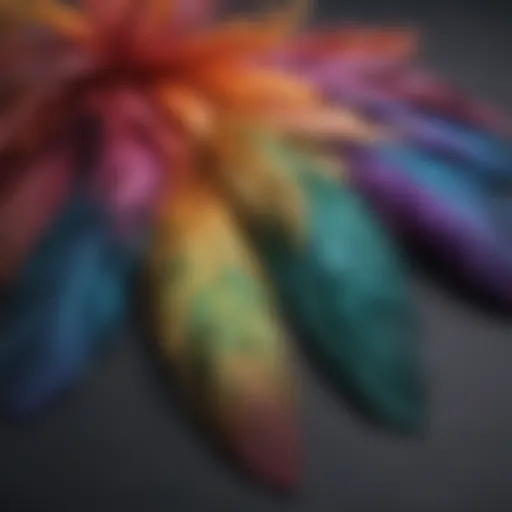 A variety of colorful feathers ideal for crafting earrings