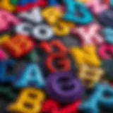 A vibrant assortment of letter patches in various colors and styles