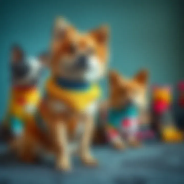 A creative display of various custom pet sock designs