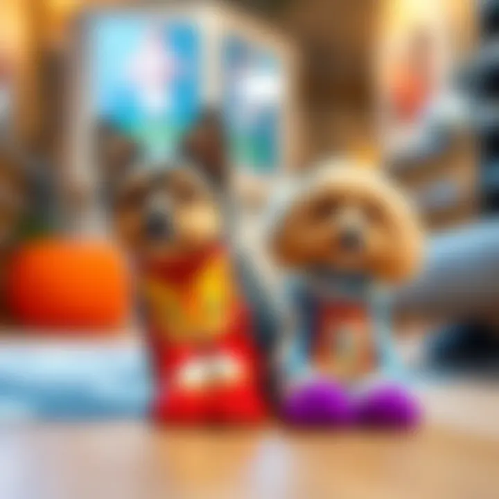 Custom pet socks showcasing vibrant pet designs