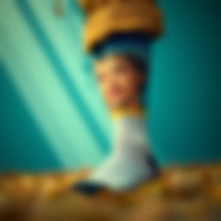 A person wearing custom socks with their face on them, displaying individuality