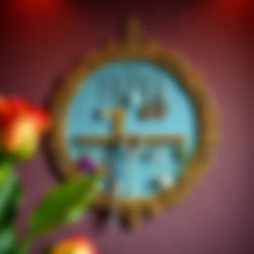 Elegant wall-mounted jewelry organizer showcasing intricate design and vibrant colors.