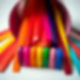 Colorful DIY nail polish strips in an artistic arrangement