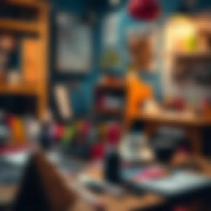 An organized workspace showcasing the DIY nail polish strip creation