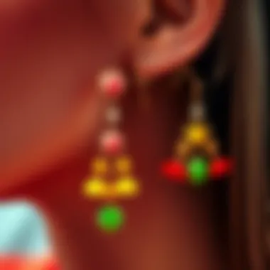Colorful dangling earrings showcasing vibrant trends