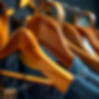 Wooden Hangers for Enhanced Garment Care Wooden hangers showcasing garment protection