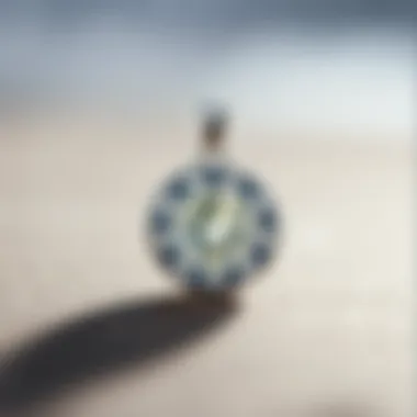 Close-up of a 925 sterling silver pendant showcasing its shine.