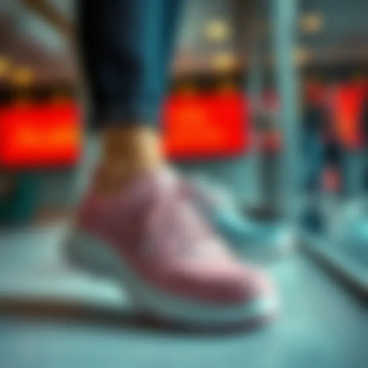 Fashion Meets Functionality in Non-Slip Shoes Stylish non-slip shoes displayed in a modern fashion setting