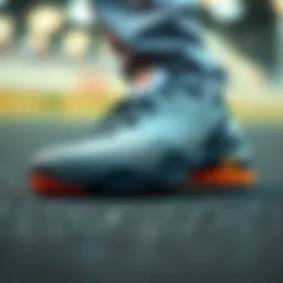 Close-up of innovative non-slip shoe material showcasing texture and durability