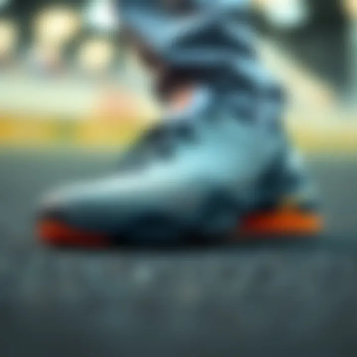 Innovative Material in Non-Slip Footwear Close-up of innovative non-slip shoe material showcasing texture and durability