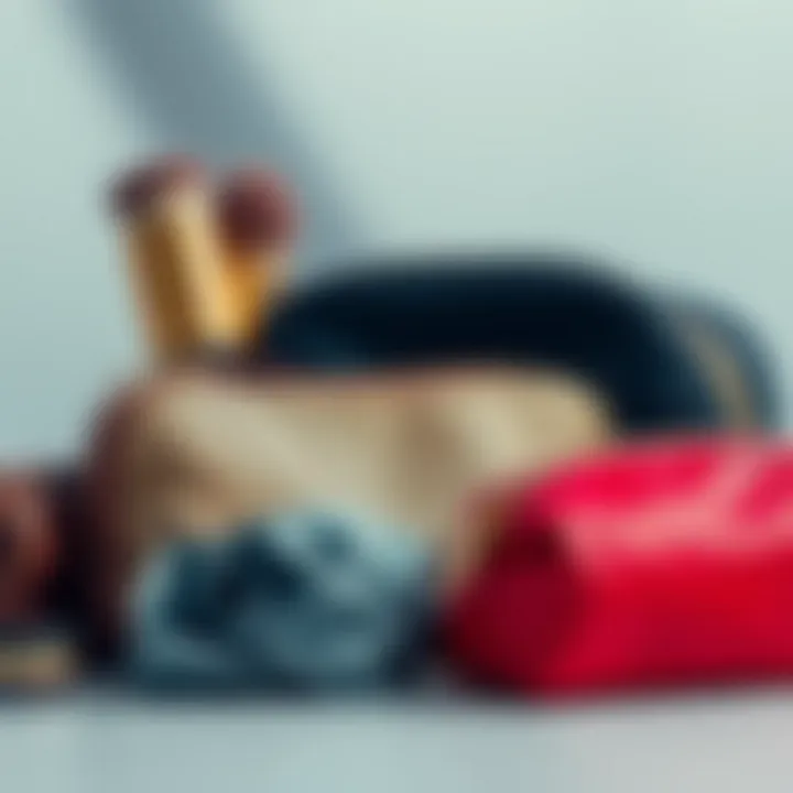 Various materials used in makeup bags illustrating diversity