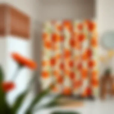 Sustainable options for an eco-friendly orange floral shower curtain