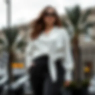 A chic plus size two-piece set in a monochrome palette.