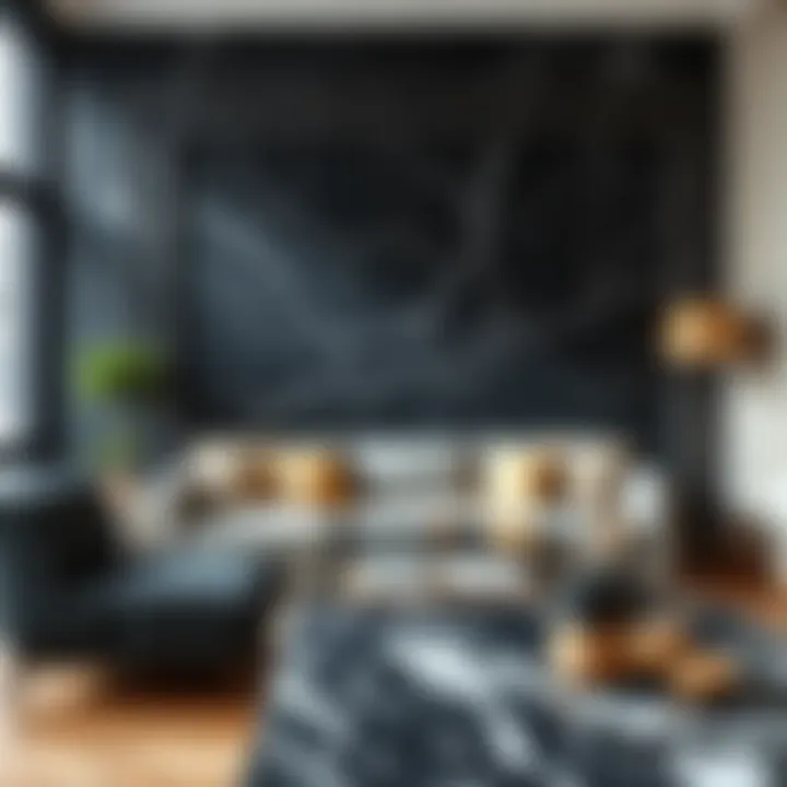 Creative application of black marble adhesive paper on furniture