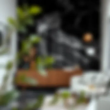 Demonstration of installation techniques for black marble adhesive paper