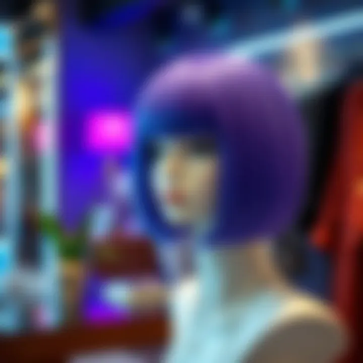 Trendy bob wig with bangs displayed in a boutique