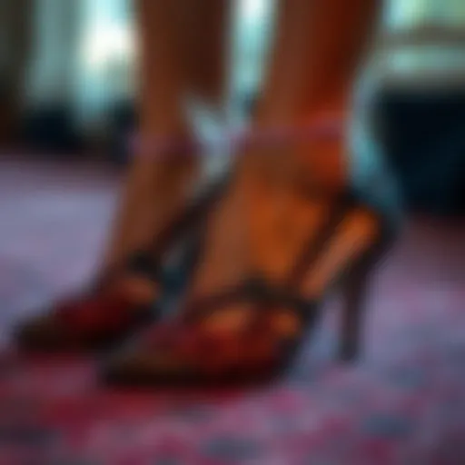 Intricate Craftsmanship of Braided Kitten Heels An elegant pair of braided kitten heels showcasing intricate craftsmanship.