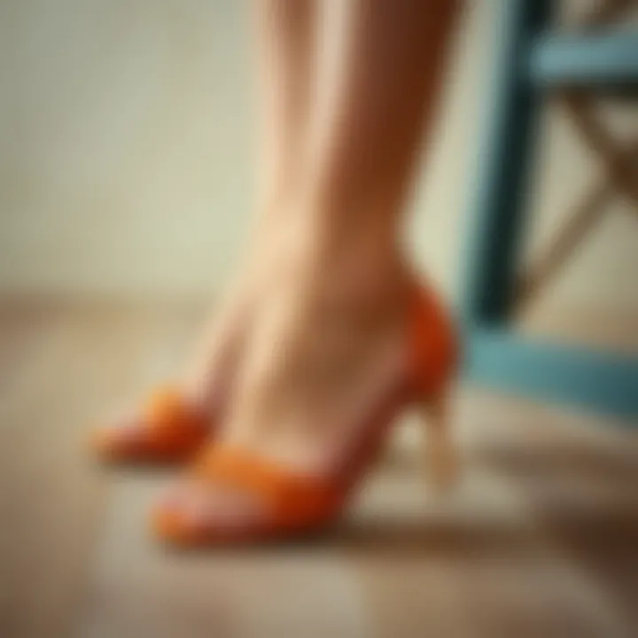 Sustainable Fashion: Braided Kitten Heels A sustainable fashion showcase featuring braided kitten heels.