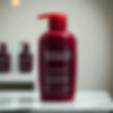 Luxurious Burgundy Shampoo Close-up of burgundy shampoo with rich color and texture
