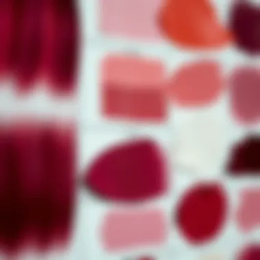 Burgundy Shades Spectrum Aesthetic display of different burgundy shades and swatches