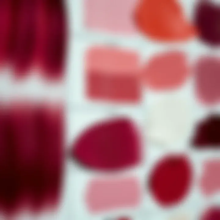 Burgundy Shades Spectrum Aesthetic display of different burgundy shades and swatches