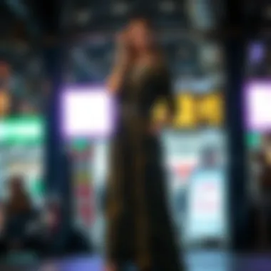 Stylish camouflage long dress paired with accessories