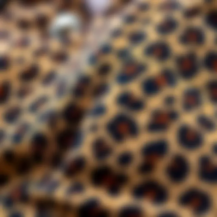 Close-up of cheetah print fabric texture