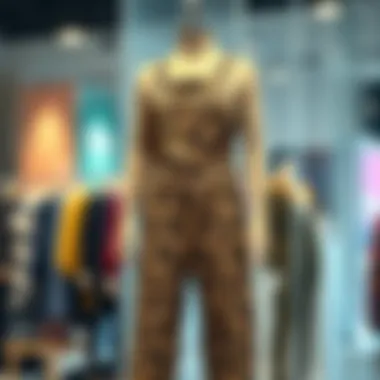 Stylish cheetah print overalls on a mannequin