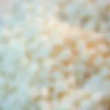 Close-up view of coconut wax granules showcasing texture