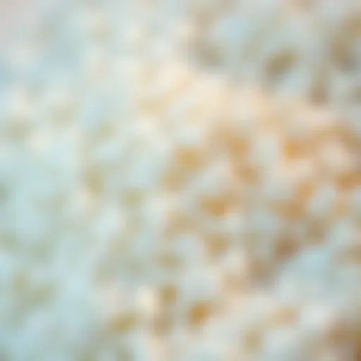 Close-up view of coconut wax granules showcasing texture