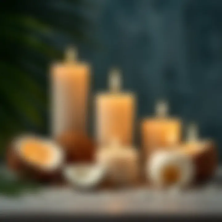 Eco-friendly candles made with coconut wax in various shapes