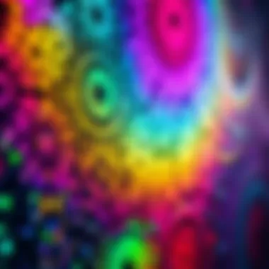 Close-up of decorative rainbow window film showcasing intricate patterns