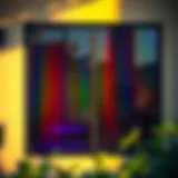 Vibrant Rainbow Window Film Installation A vibrant installation of rainbow window film on a modern glass window