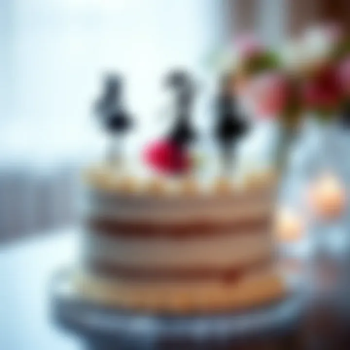 An elegant cake adorned with simple yet chic dollar store toppers.