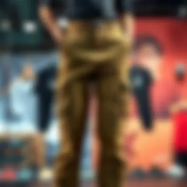 Stylish double pocket cargo pants displayed on a model