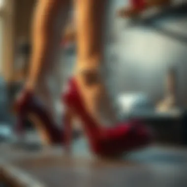 Sustainable materials used in burgundy heel design