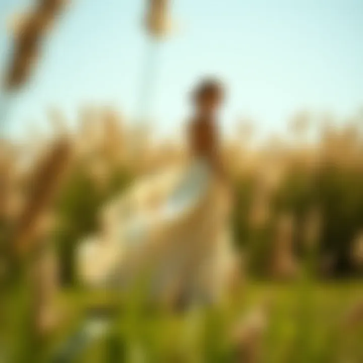 Sustainable materials used in the design of a long dress