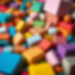 Colorful assortment of polymer clay blocks