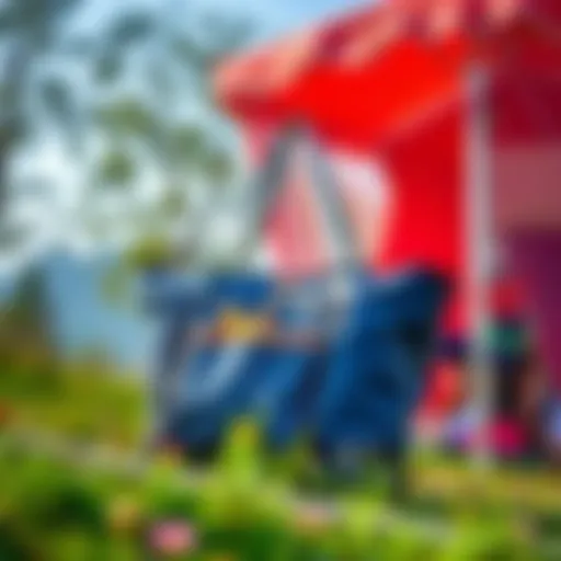 Stunning extra large insulated tote in a vibrant outdoor setting