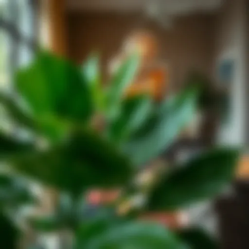 Lush Arrangement of Fake Leaves in Home Decor Lush arrangement of fake leaves in a modern living room setting